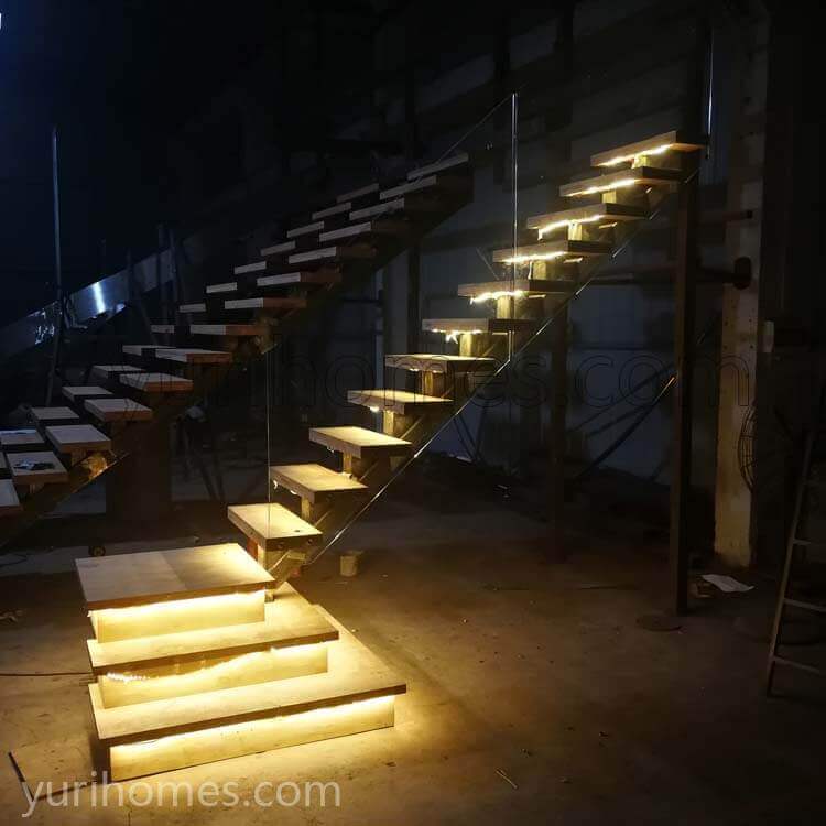 Single Stringer Staircase With LED Lights - Image 3