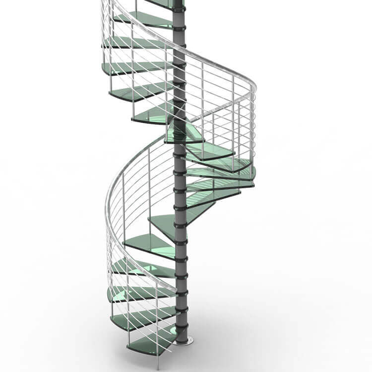 Glass spiral staircase