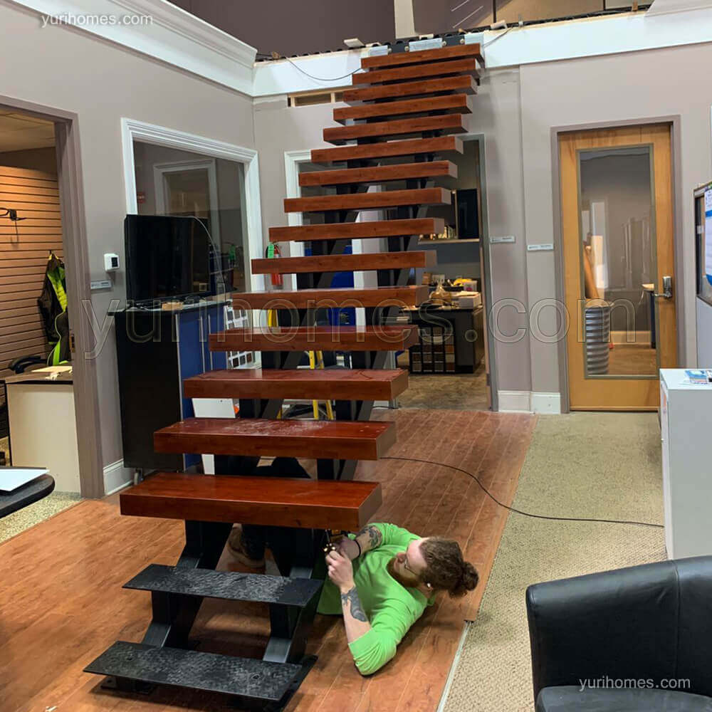Double Stringer Staircase With Cable Railing - Image 2